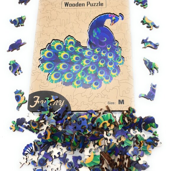 Suvira Animal Wooden Puzzle - Engaging, Educational, Peacock - Picture 6 of 8